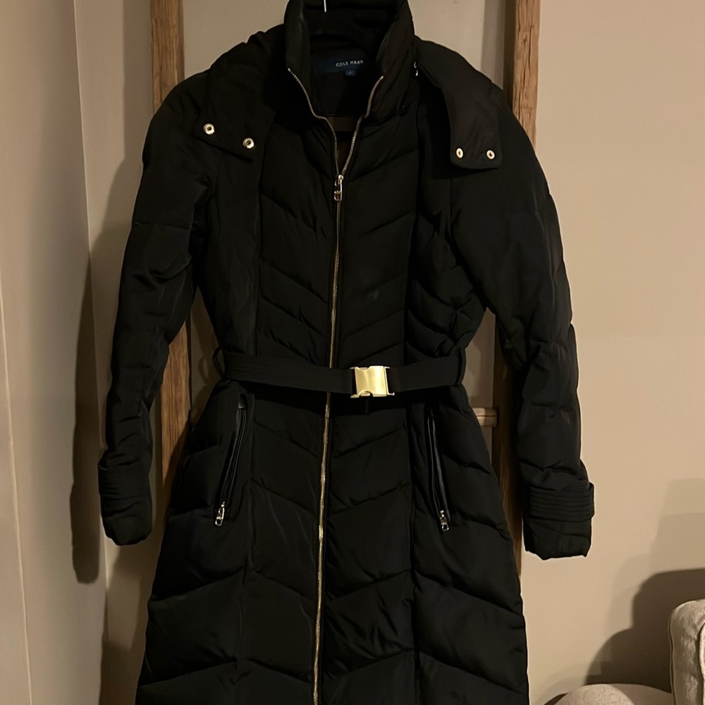 Black Cole Haan Puffer Coat